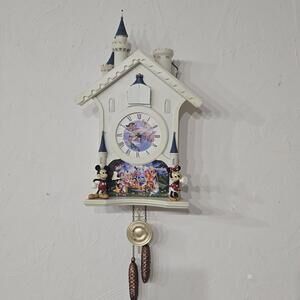 Disney "Happiest of Times” Cuckoo Clock Bradford Exchange Clean Works Rare HTF